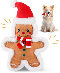 spxkd gingerbread dog toy 13.4 inch squeaker for interactive holiday play