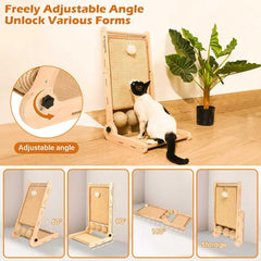 Spzanlovely cat scratcher angle adjustment shows versatile positions for kittens to seniors