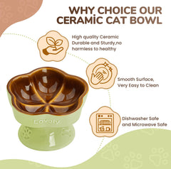S&Q'S CERAMICS cat bowl is microwave and dishwasher safe for easy cleanup.