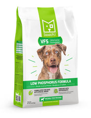 SquarePet VFS low phosphorus formula dry dog food in bowl supporting kidney health