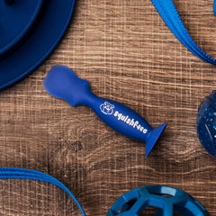 Squishface tear-stain applicator close-up shows hygienic silicone design for mess-free application.