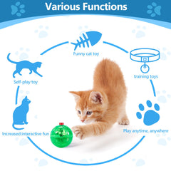 Sratte LED cat ball glowing in the dark for easy finding.