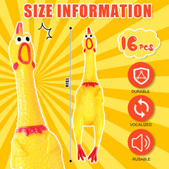 Sratte 15-inch yellow chicken toy, big and bright for play.