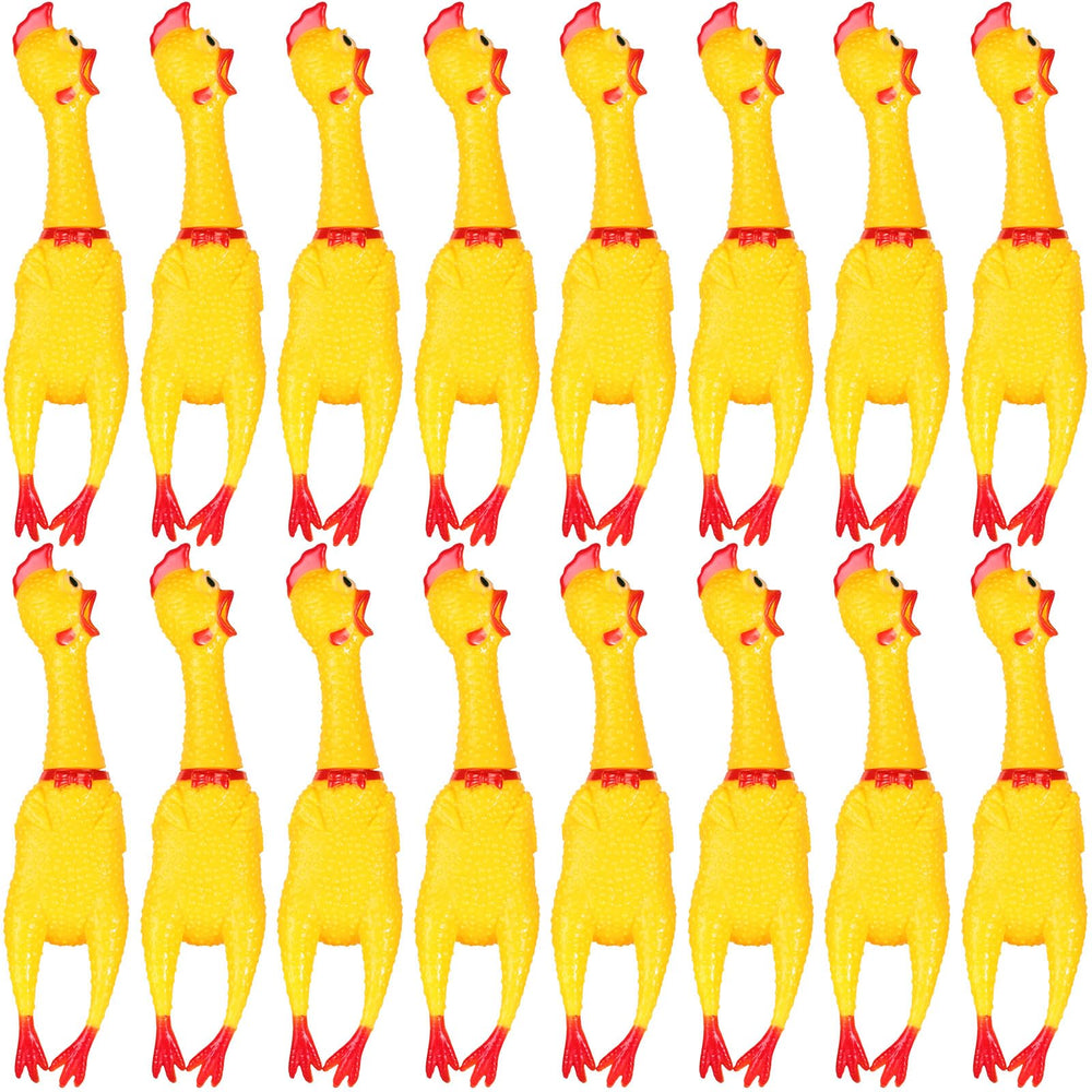Sratte screaming chicken toy 16-pack, 15-inch yellow for stress relief and fun.