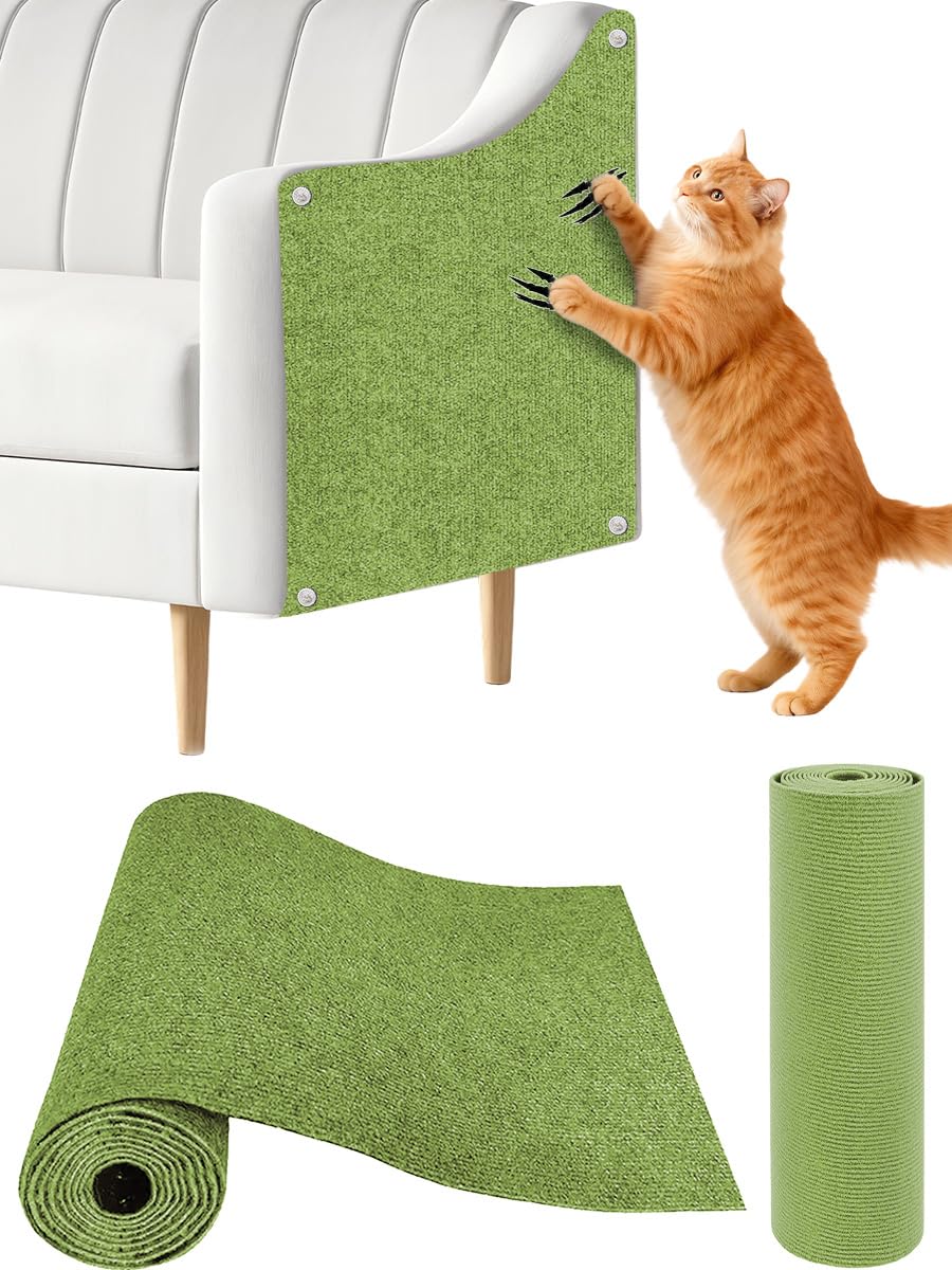 SREBAY cat scratch couch protector with adhesive backing protects furniture from claws