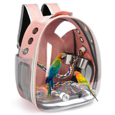 SSAWcasa Bird Backpack Carrier back view for secure outdoor travel with small parrots.