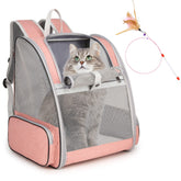 SSAWcasa cat backpack carrier pink front view highlights travel-ready comfort