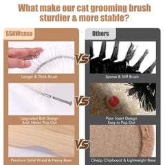 SSAWcasa cat self-groomer dangling plush ball sparks interactive hunting play.