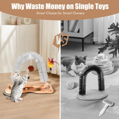 SSAWcasa cat self-groomer soft bristles remove loose hair during grooming sessions.