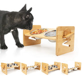 SSAWcasa raised dog bowl tilting design reduces neck strain during meals.
