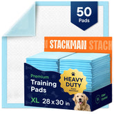 Stack Man dog pads 28x30 flat-pack ready for quick puppy training and mess containment.