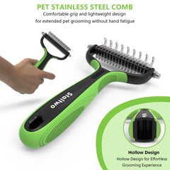 STALTWO skin-friendly rounded teeth protect pets during grooming.