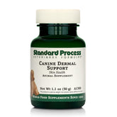 Standard Process Canine Dermal Support bottle front for daily skin and vitality support.