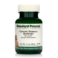 Standard Process Canine Dermal Support bottle front for daily skin and vitality support.