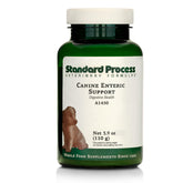 Standard Process Canine Enteric Support bottle front view promotes gut health and overall canine well-being.