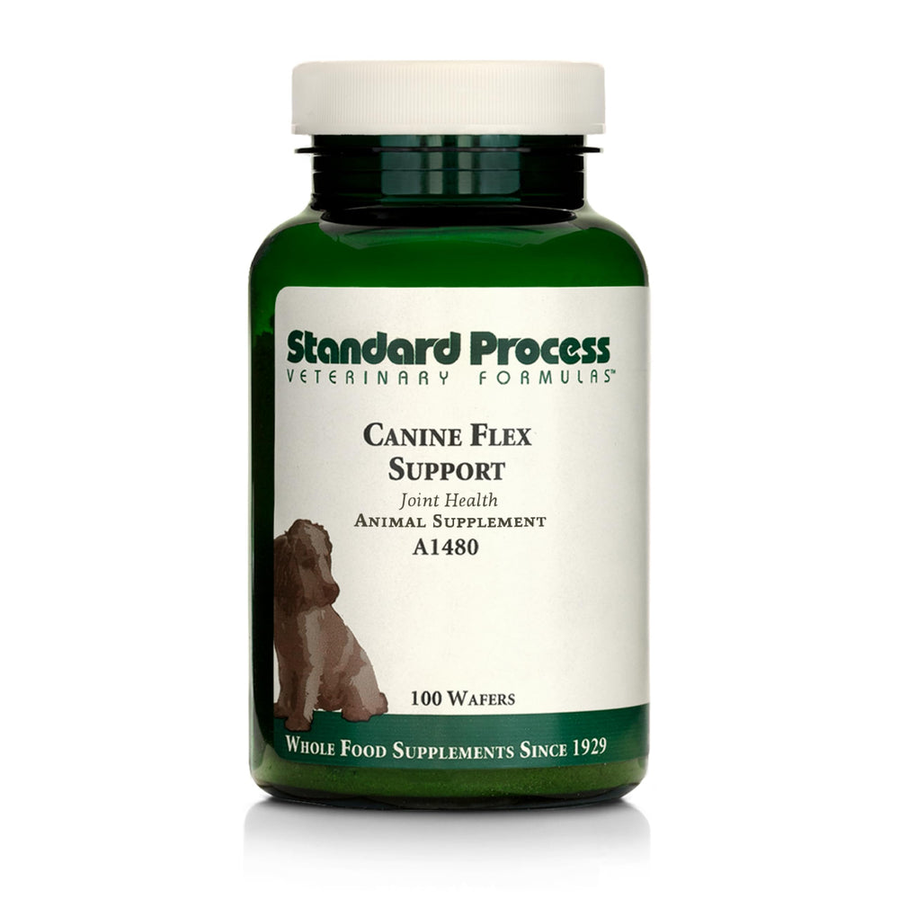 Standard Process Canine Flex Support bottle front highlighting joint support.