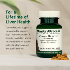 Standard Process Canine Hepatic Support powder being poured for easy administration.