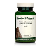 Standard Process Canine Immune System bottle closeup—whole-food formula for canine wellness support.