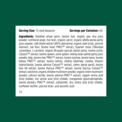 Standard Process Canine Whole Body Support powder-dispense demonstrates easy daily supplementation.