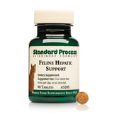 Standard Process cat liver health tablets bottle supporting liver function and feline vitality.