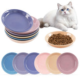 STAOVA 6-pack ceramic cat bowls set for organized multi pet mealtimes