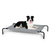 STARLATTA elevated cooling dog bed side view with stable frame for large dogs