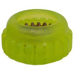 Starmark Everlasting Sprocket Small top view showing treat chute for interactive feeding.