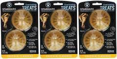 Starmark Everlasting Treats dental chews packaging shows six-chew three-pack option.