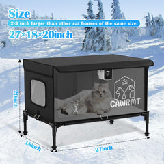 Stdily heated cat house heating pad removable—easy cleaning and quick warmth accessibility.