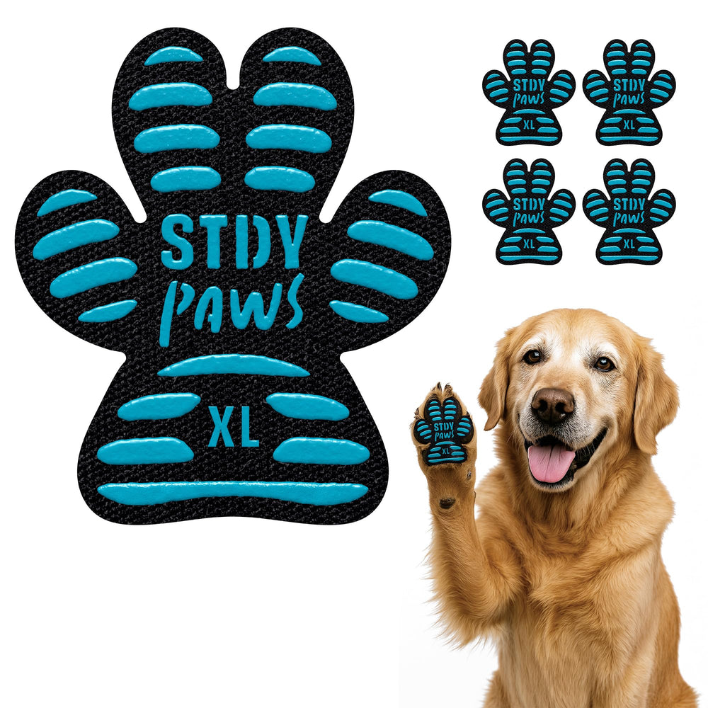 Steady Paws anti-slip paw grips close-up showing secure adhesion for better traction on tile.