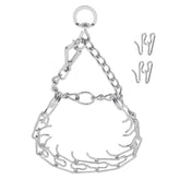 STEHEALTH prong pinch collar with quick-release buckle for easy on/off during walks.