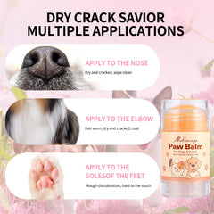 Steigullage paw balm being applied to a dog's paw for dry skin relief