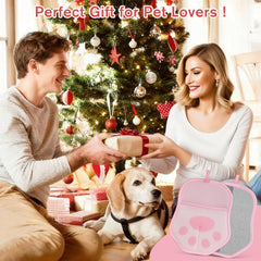 Steinfinit pet hair removal gloves pink close-up fabric shows washable material