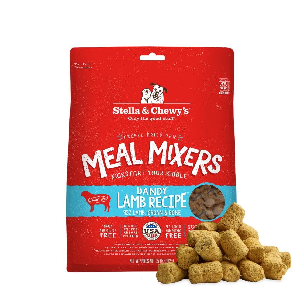 Stella & Chewy's bag front showcases freeze-dried lamb formula for picky eaters