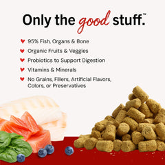 Stella & Chewy's freeze-dried mix close-up highlights quality ingredients.