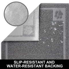 STELLAIRE CHERN pet feeding mat waterproof surface prevents floor spills and dries quickly.