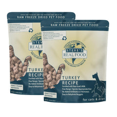 Steve's Real Food freeze-dried turkey nuggets bag front, ideal for quick meals