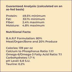 Steve's Real Food vegetarian-fed free-range label indicates responsible sourcing.