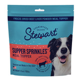 Stewart Supper Sprinkles beef liver topper over dog food boosts protein flavor.