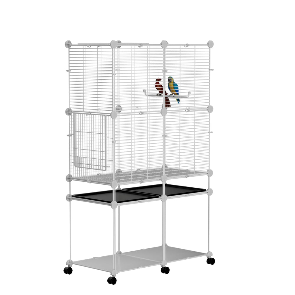 STILLCOVE standing large bird cage with wheels exterior view enables easy relocation
