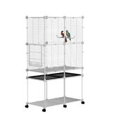 STILLCOVE standing large bird cage with wheels exterior view enables easy relocation