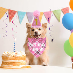 STMK dog birthday bandana pink comfortable daily wear