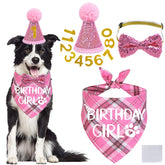 STMK dog birthday hat pink for festive celebrations and reusable party prop.