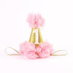 Stock Show pet birthday cone hat pink side view for festive photo moments