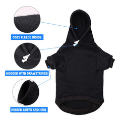 Stpiatue dog hoodie rib-knit cuffs and hem maintain shape after washing