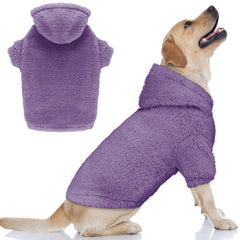 Stpiatue fuzzy dog sweater large purple-l front view keeps dogs warm on chilly days