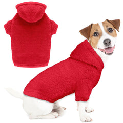 Stpiatue fuzzy dog sweater red-L main keeps large dogs warm during cold strolls