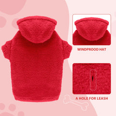 Stpiatue fuzzy dog sweater red-L size chart aids finding a comfortable fit