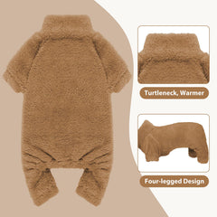 Stpiatue fuzzy dog pajamas in Coffee-S with four-leg design