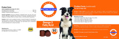 Stratford EZ Chew Omega-3 soft chew close-up highlighting omega-rich nutrition for itchy skin relief.